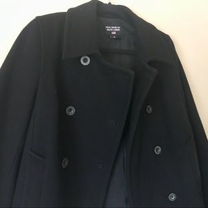 Polo Jeans Ralph Lauren Black Pea Coat Sz M
